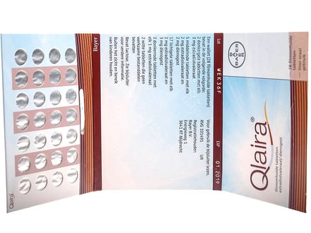 Qlaira 28 filmovertrukne tabletter fra Bayer